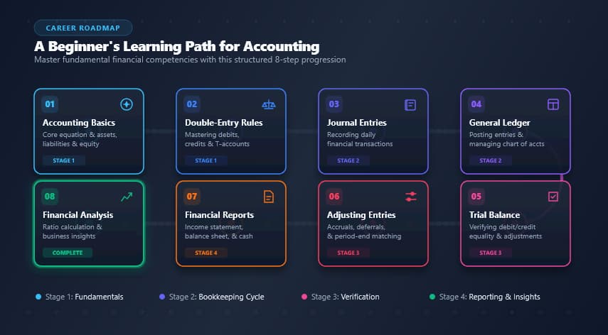 Basic Accounting Courses Online Free: A Beginner's Guide 3 Beginner accounting learning roadmap from terminology to reconciliation